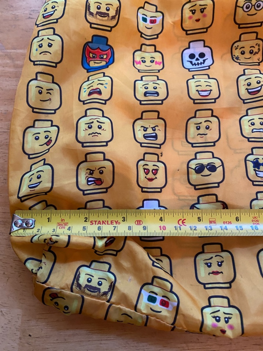 RARE LEGO Store yellow Nylon Tote Bag w/Storage pouch 16x17” Lightweight - Picture 3 of 8